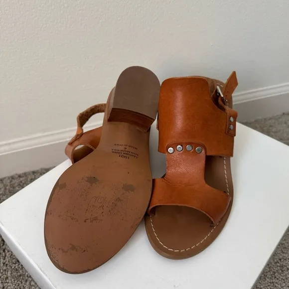 Barbara Barbieri Brown Leather Slingback Sandal Made in ITALY Size 6