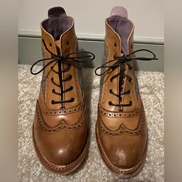 BARKER LADIES - GRACE BROGUE BOOTS Made in England UK