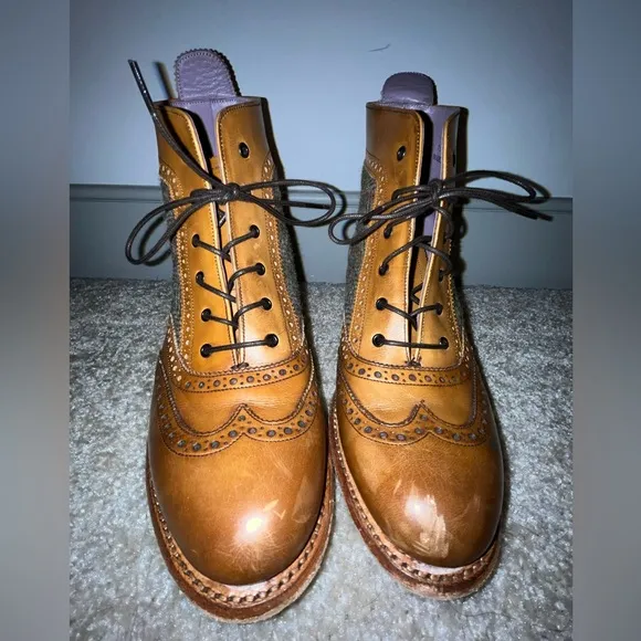 BARKER LADIES - GRACE BROGUE BOOTS Made in England UK