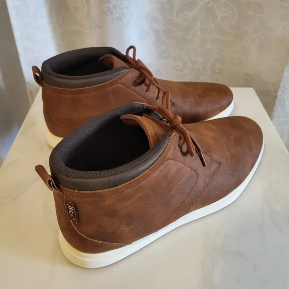 BASS Men's Leather Chukka Boots, Sneakers, Size 13, Brown Outerwear, Casual