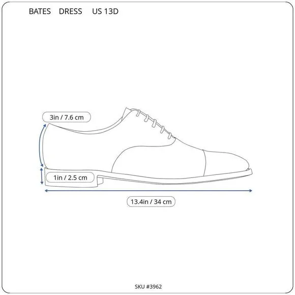 Bates Men's Black Uniform Leather Oxford Shoes Size 13d 158-25-000875-1521