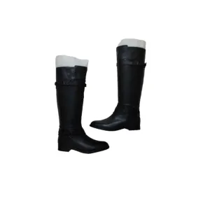 BCBGMAXAZARIA Black Calf Leather Riding Boots Retail $398 Size 6.5