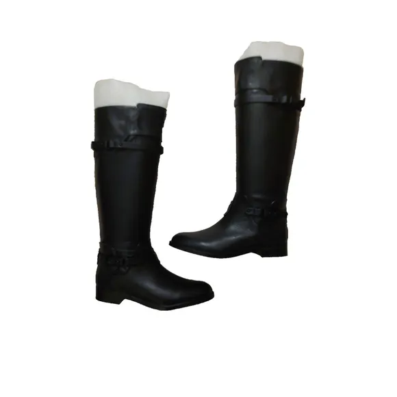 BCBGMAXAZARIA Black Calf Leather Riding Boots Retail $398 Size 6.5