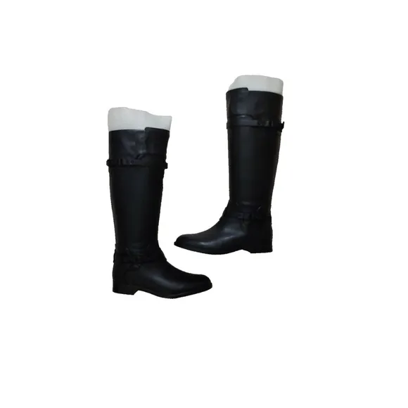 BCBGMAXAZARIA Black Calf Leather Riding Boots Retail $398 Size 6.5
