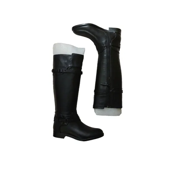 BCBGMAXAZARIA Black Calf Leather Riding Boots Retail $398 Size 6.5