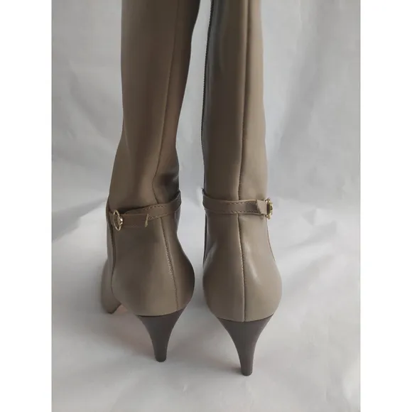 BCBGMAXAZARIA Khaki Beige Leather Boots Size 7.5 $434