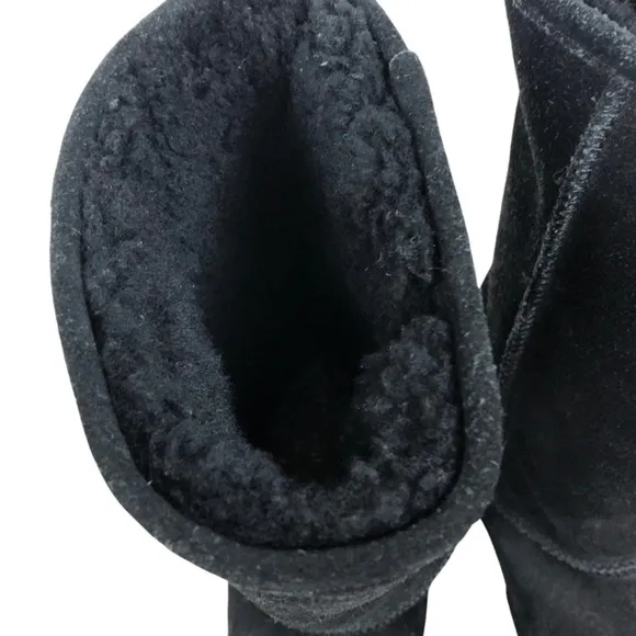 Bearpaw Elle Suede Black Sheepskin Lined Winter Tall Fur Boots