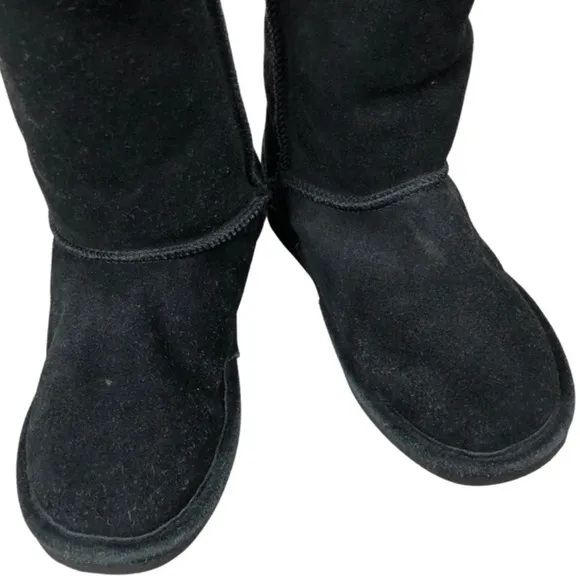 Bearpaw Elle Suede Black Sheepskin Lined Winter Tall Fur Boots