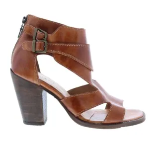 Bed Stu Leather Heel Dress Sandals Ida Rustic Cognac Brown Zip Back Heel 9.5