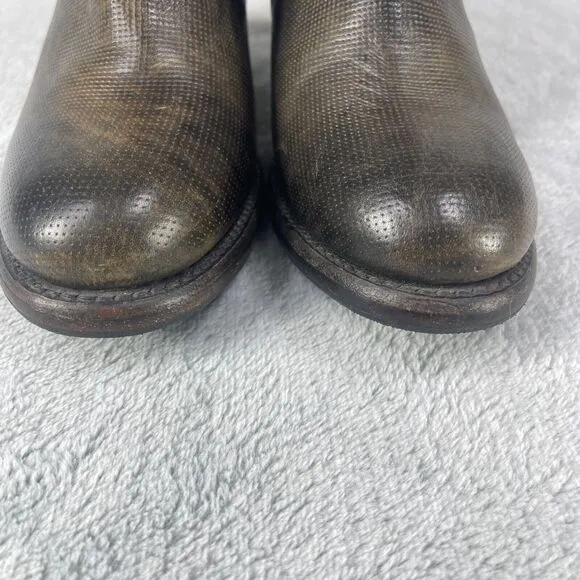 Bed|Stu Blaire Women's Booties 6.5 Brown Leather Side Zip Casual Ankle Boots