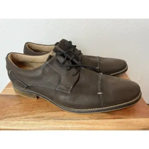 Belvedere Paris Stone Brown Cap Toe Leather Lace Up Dress Shoes Mens Size 12 D