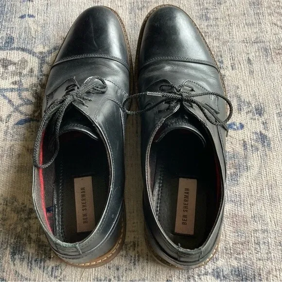 Ben Sherman Men’s Luke Oxford shoes black leather size 12.  Good used condition!