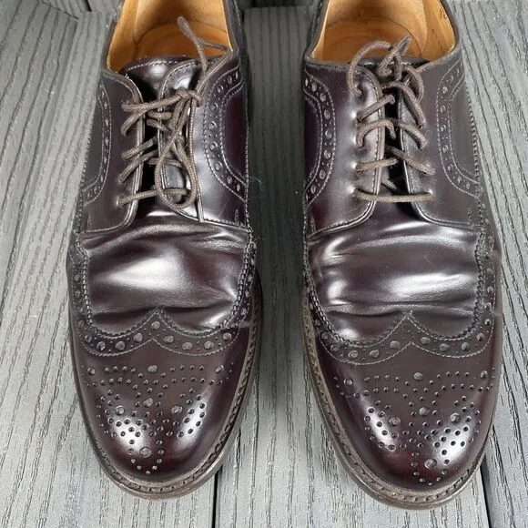 Berwick 1707 Goodyear Welted Men Size 9 Brown Leather Wingtip Dress Shoes