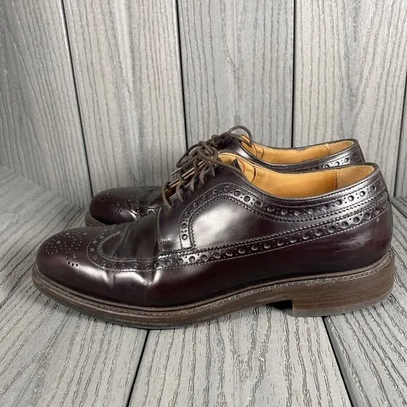 Berwick 1707 Goodyear Welted Men Size 9 Brown Leather Wingtip Dress Shoes