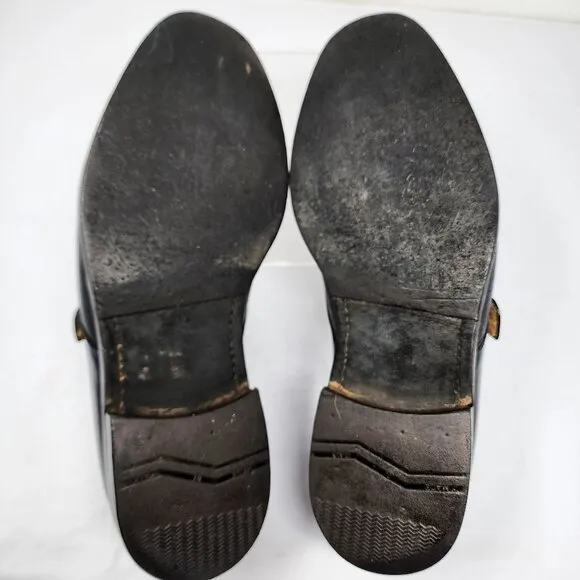 Bespoke Mezlan Istanbul Black Monkstrap Gold Foil Captoe, Men's 8.5