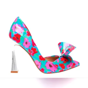 Betsey Johnson NIB Nobble-P Blue Multi High Heel Shoes.  Size 9