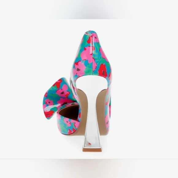 Betsey Johnson NIB Nobble-P Blue Multi High Heel Shoes.  Size 9