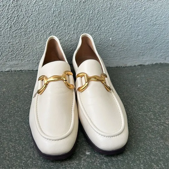 Bibi Lou Ivory Loafers Like New Horse Bit Preppy Spring Size 42