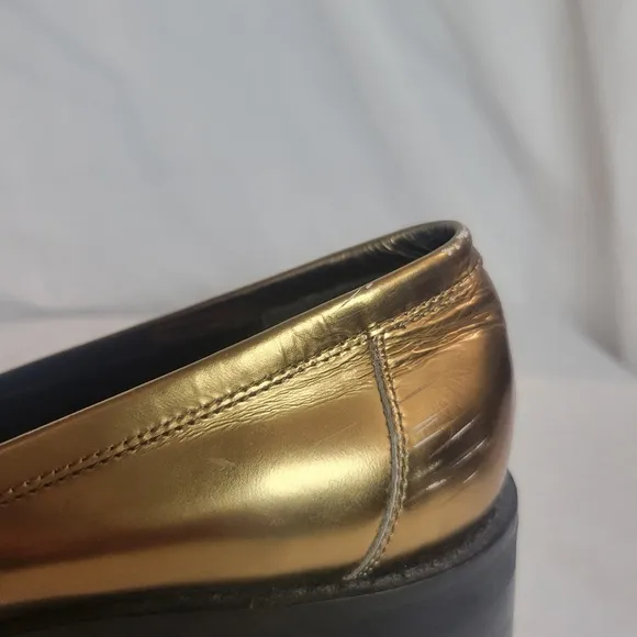 Bibi Lou Women's Jaya Loafers Gold Metallic Anthropologie Size 6