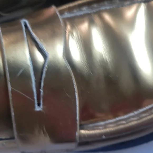 Bibi Lou Women's Jaya Loafers Gold Metallic Anthropologie Size 6