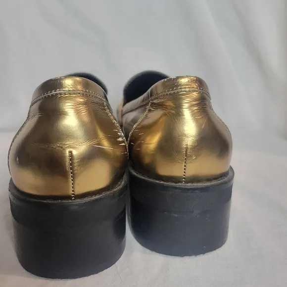 Bibi Lou Women's Jaya Loafers Gold Metallic Anthropologie Size 6