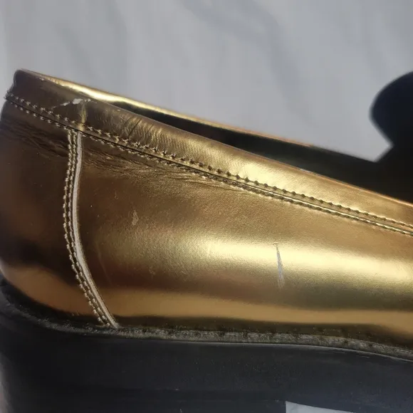 Bibi Lou Women's Jaya Loafers Gold Metallic Anthropologie Size 6
