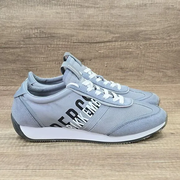 Bikkembergs Jonas Men’s Size 9.5 Gray Suede Fabric Low-Top Sneakers (8013136)