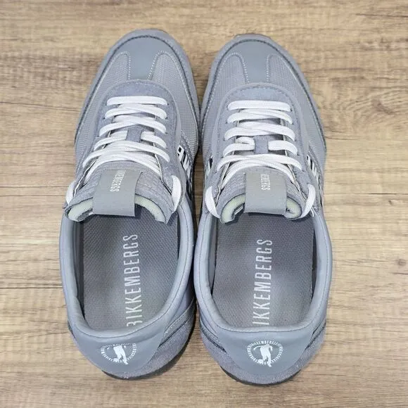 Bikkembergs Jonas Men’s Size 9.5 Gray Suede Fabric Low-Top Sneakers (8013136)