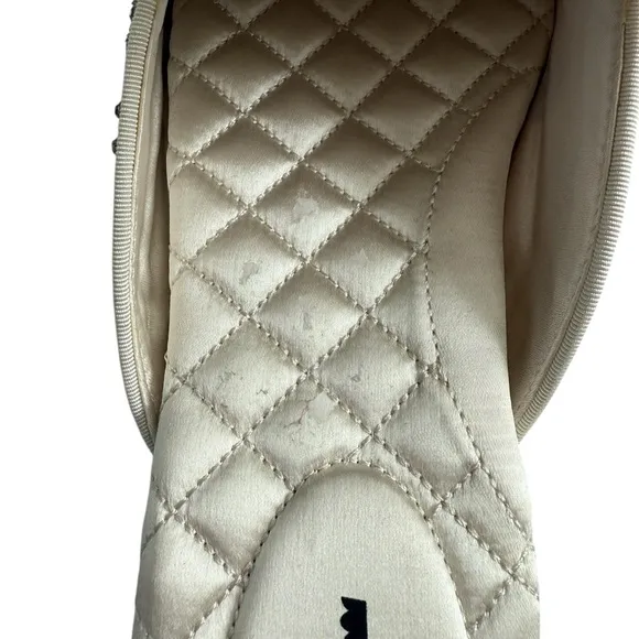 Birdies White Dove Crystal Embellished Bridal Satin Mules 9 Rhinestones Wedding