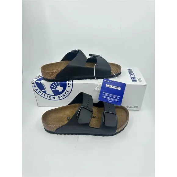 Birkenstock Arizona Kids Sandals Black Size 2 Narrow Fit Casual Summer