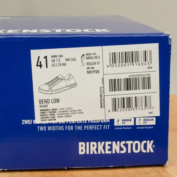 Birkenstock Bend Low Womens Size 10 Shoes Khaki Suede Lace-Up Casual Sneaker NEW