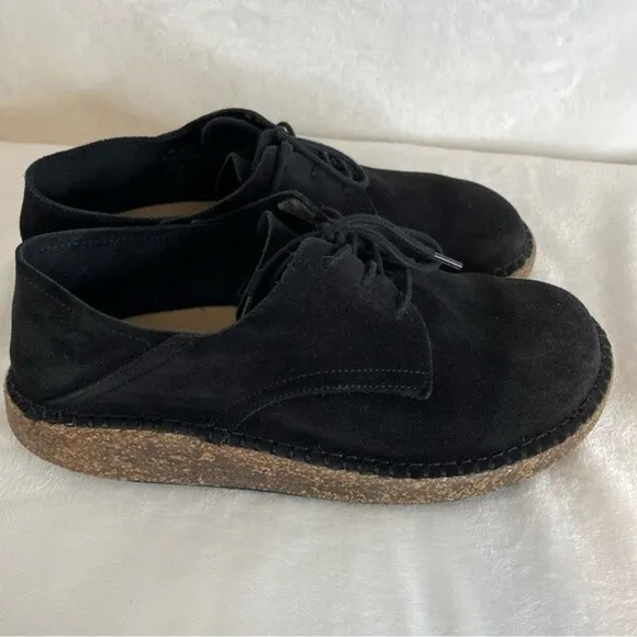 BIRKENSTOCK Gary Black Suede Leather Lace Up Flats Shoes Size 40