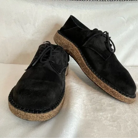 BIRKENSTOCK Gary Black Suede Leather Lace Up Flats Shoes Size 40