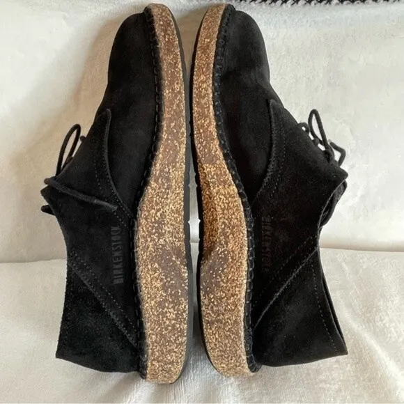 BIRKENSTOCK Gary Black Suede Leather Lace Up Flats Shoes Size 40