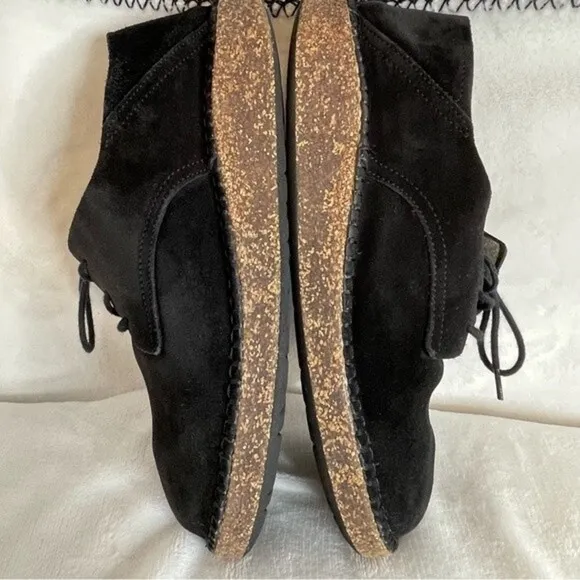 BIRKENSTOCK Gary Black Suede Leather Lace Up Flats Shoes Size 40