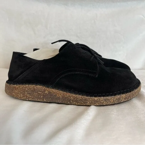 BIRKENSTOCK Gary Black Suede Leather Lace Up Flats Shoes Size 40