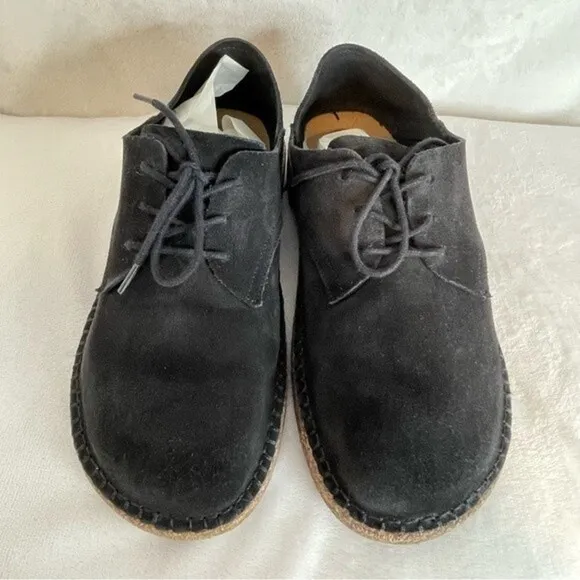 BIRKENSTOCK Gary Black Suede Leather Lace Up Flats Shoes Size 40
