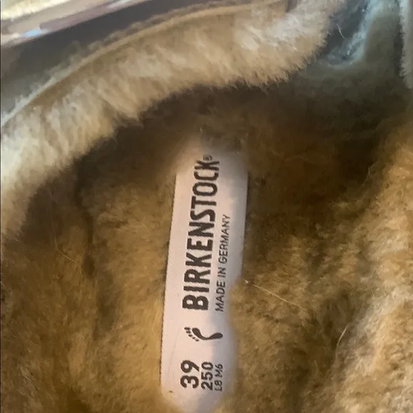 Birkenstock green Shearling Slide Sandals