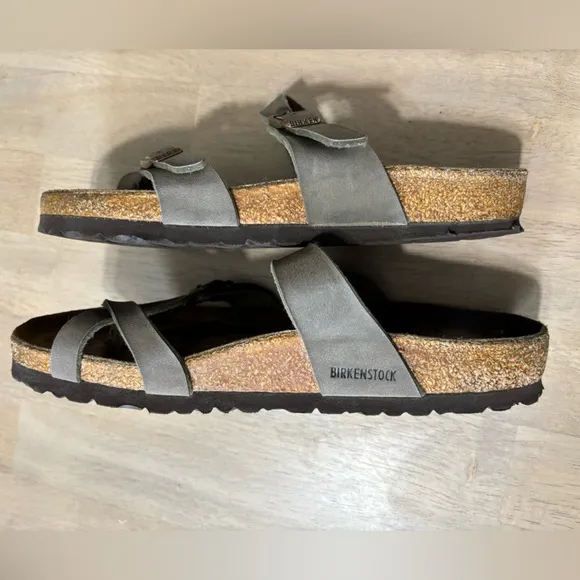 Birkenstock Mayari Taupe and Brown Sandals size EU 40 US 9 or 9.5