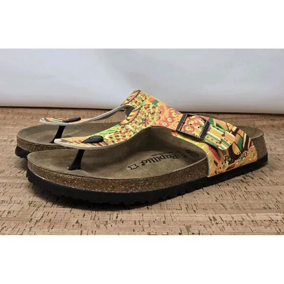 Birkenstock Sandals Mens 10 EU 43 Gizeh Pap‎ African Wax Gold Casual Thongs