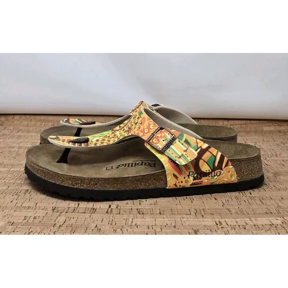 Birkenstock Sandals Mens 10 EU 43 Gizeh Pap‎ African Wax Gold Casual Thongs