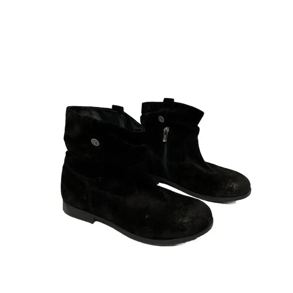 Birkenstock Sarina Black Suede Boots Size EU 37 US 6.5 Women's Slouchy