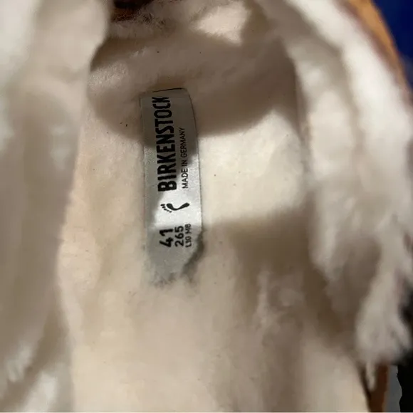 Birkenstock Women’s Arizona Shearling Sandals Suede Leather Mink Size 10