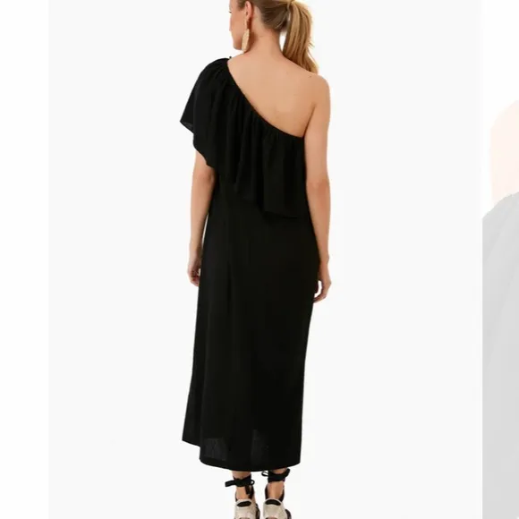 Black Florencia One Shoulder DressPOMANDER PLACE