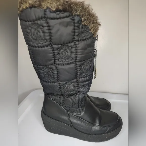 Black Fur-Lined Winter Boots