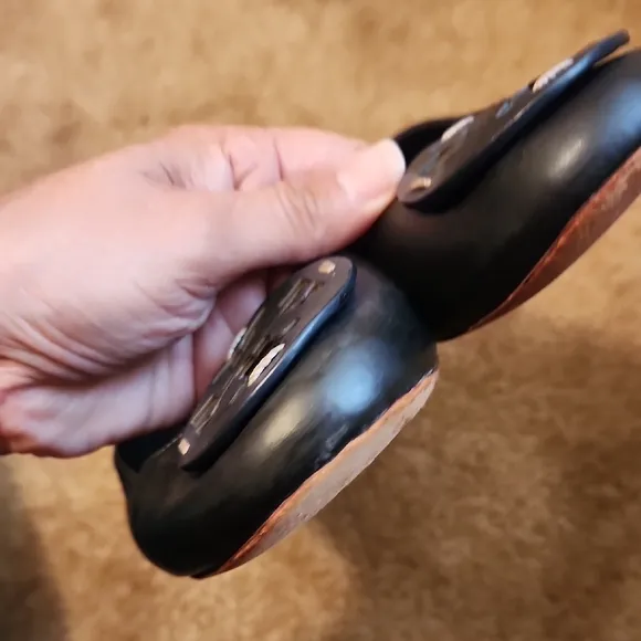 Black Leather Ballet Flats