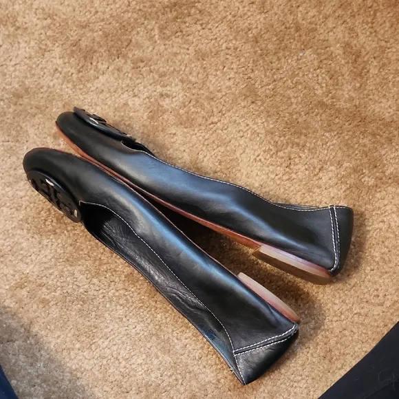 Black Leather Ballet Flats
