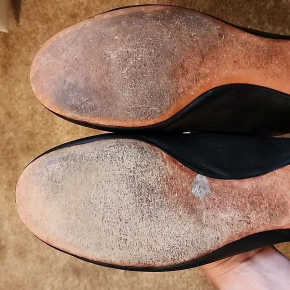 Black Leather Ballet Flats