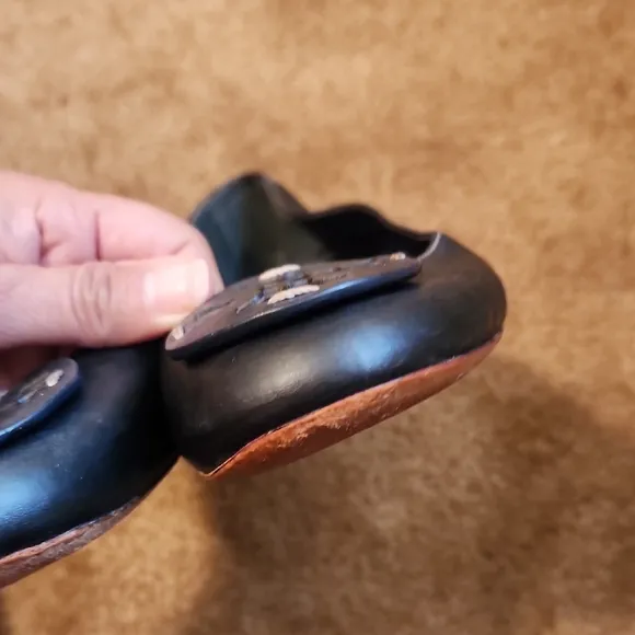 Black Leather Ballet Flats