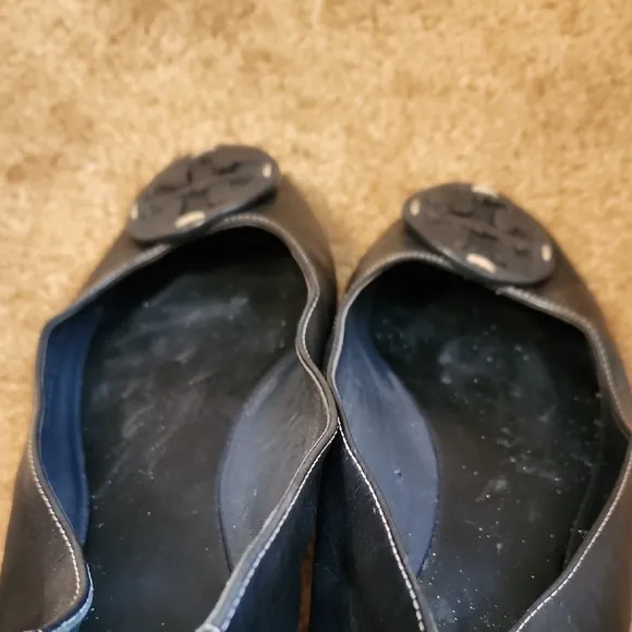 Black Leather Ballet Flats